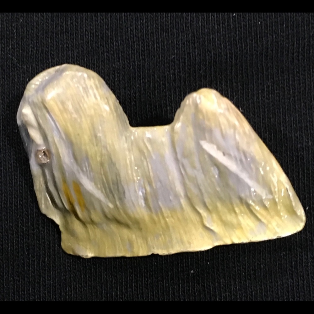 Vintage Lhasa Apso Brooch signed by artist 1960’s